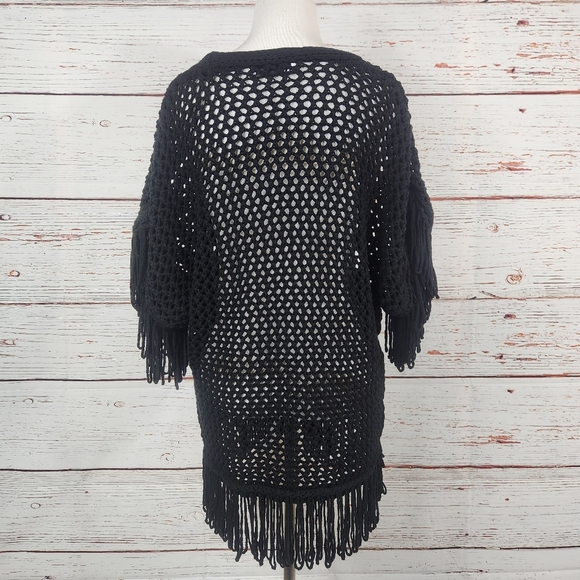 ZARA Black Crochet Sweater Or Cover-Up (S/M) - Picture 6 of 8